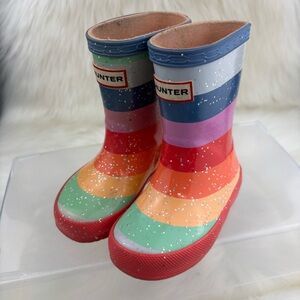 HUNTER MULTICOLOR GLITTER RAIN BOOTS UK 4 US 5 Kids